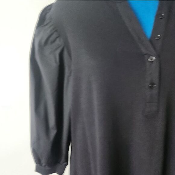 CHICOS SHORT DRESS BOW SLEEVE HENLEY. DRESS SOLID DRESS  SIZE 3.very beautiful - Picture 4 of 6